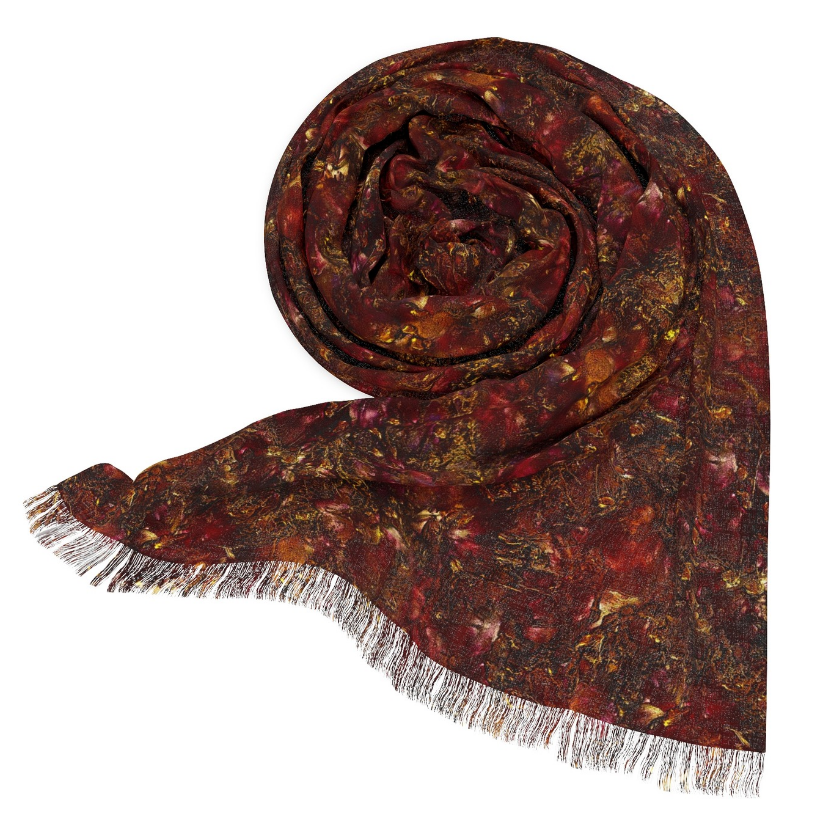 Ember Glow Wearable Art Scarf