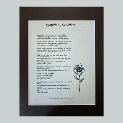 Symphony of Colors- 11x14 Matted Poem