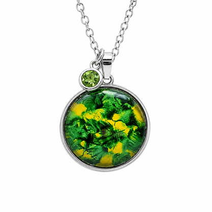 August Birthstone Necklace Gift Set | Peridot Pendant with Keepsake Card | Handmade Birthday Gift for Her
