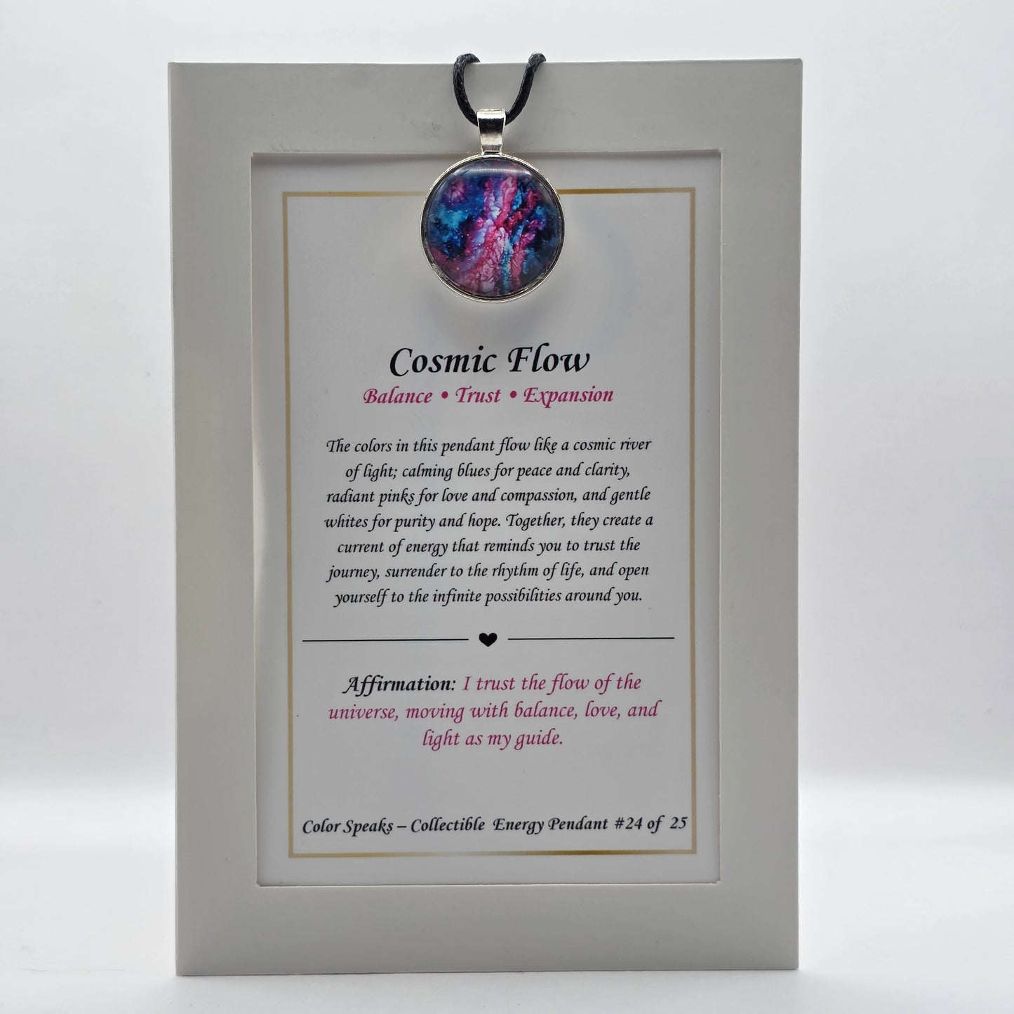 Cosmic Flow Pendant Card– Balance • Trust • Expansion