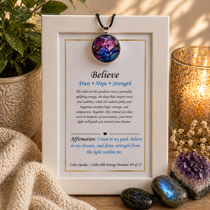 Believe Pendant Card – Trust • Hope • Strength