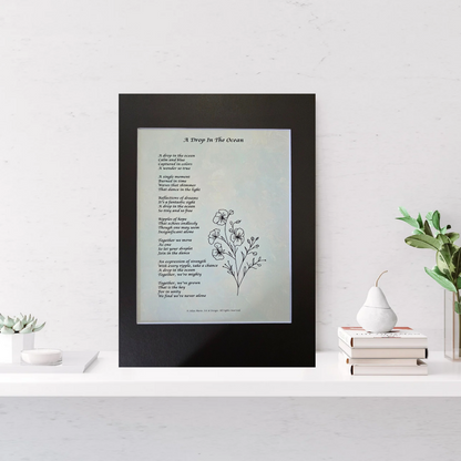 A Drop in the Ocean - 11x14 Matted Poem