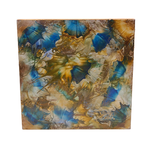 Handmade Encaustic Art – 8x8 Abstract Wooden Art Pieces