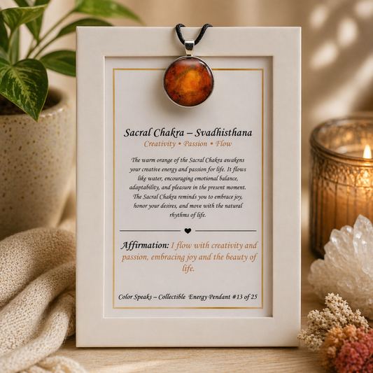 Sacral Chakra Pendant Card– Svadhisthana – Creativity • Passion • Flow