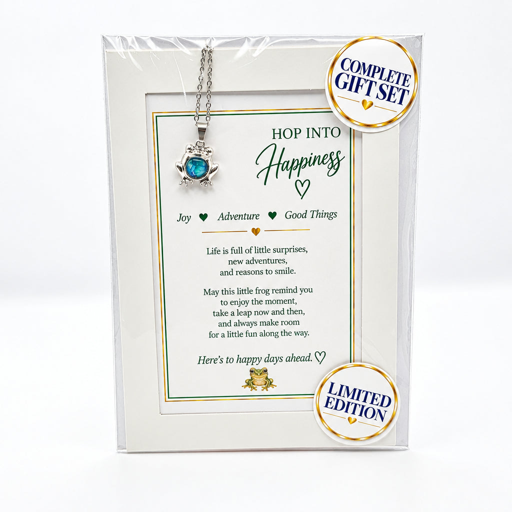Hop Into Happiness Frog Pendant Gift Set