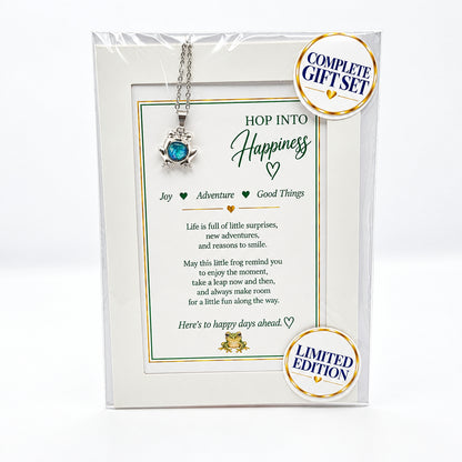 Hop Into Happiness Frog Pendant Gift Set