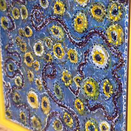 Solar Dance – 8×8 Encaustic Original