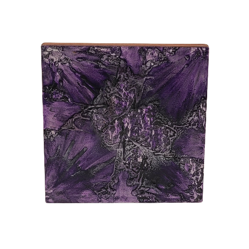 Handmade Encaustic Art – Unique 5x5 Abstract Wooden Art Piece