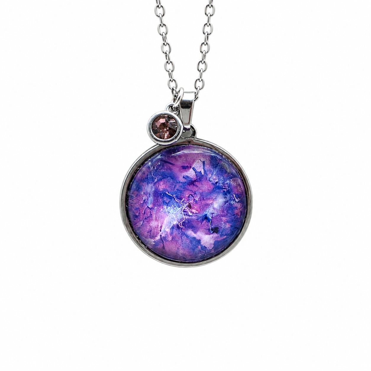 February Birthstone Necklace Gift Set | Amethyst Pendant with Keepsake Card | Handmade Birthday Gift for Her
