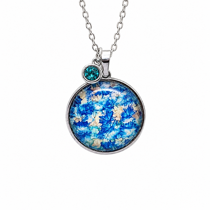 March Birthstone Necklace Gift Set | Aquamarine Pendant with Keepsake Card | Handmade Birthday Gift for Her