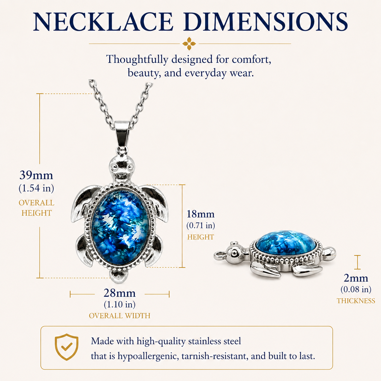 Sea Turtle Necklace Gift Set