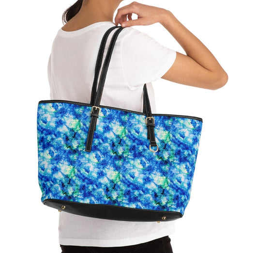 Ocean Mist Vegan Leather Shoulder Bag – Bold, Elegant & Art-Inspired