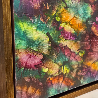 Turning of the Leaves – 6×6 Encaustic Original