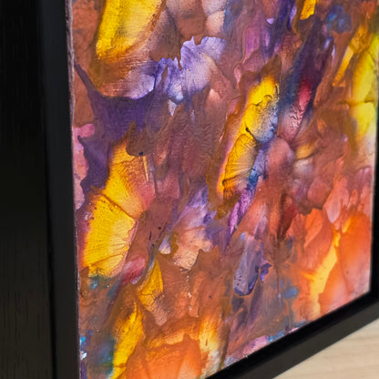 Ember Sky – 6x6 Encaustic Original