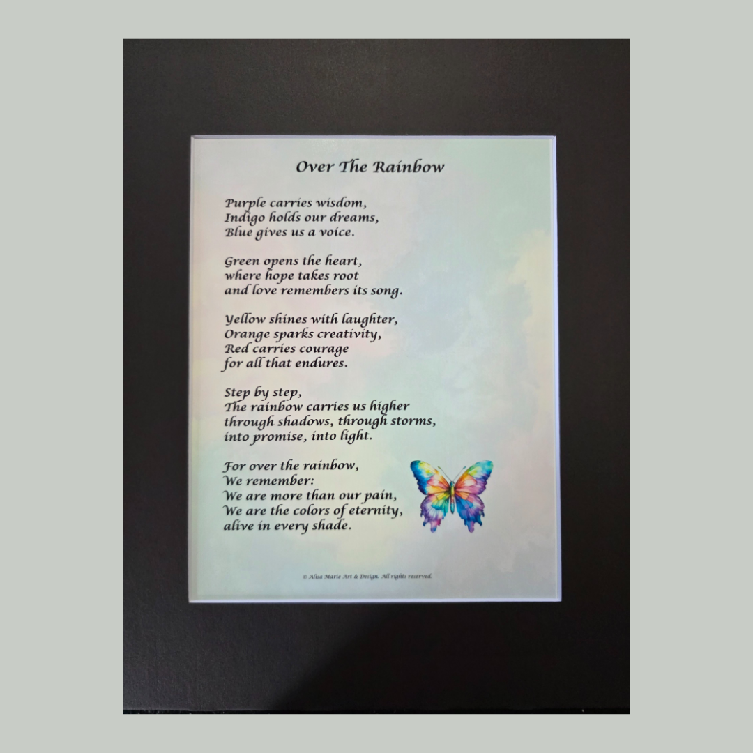 Over the Rainbow - 11x14 Matted Poem