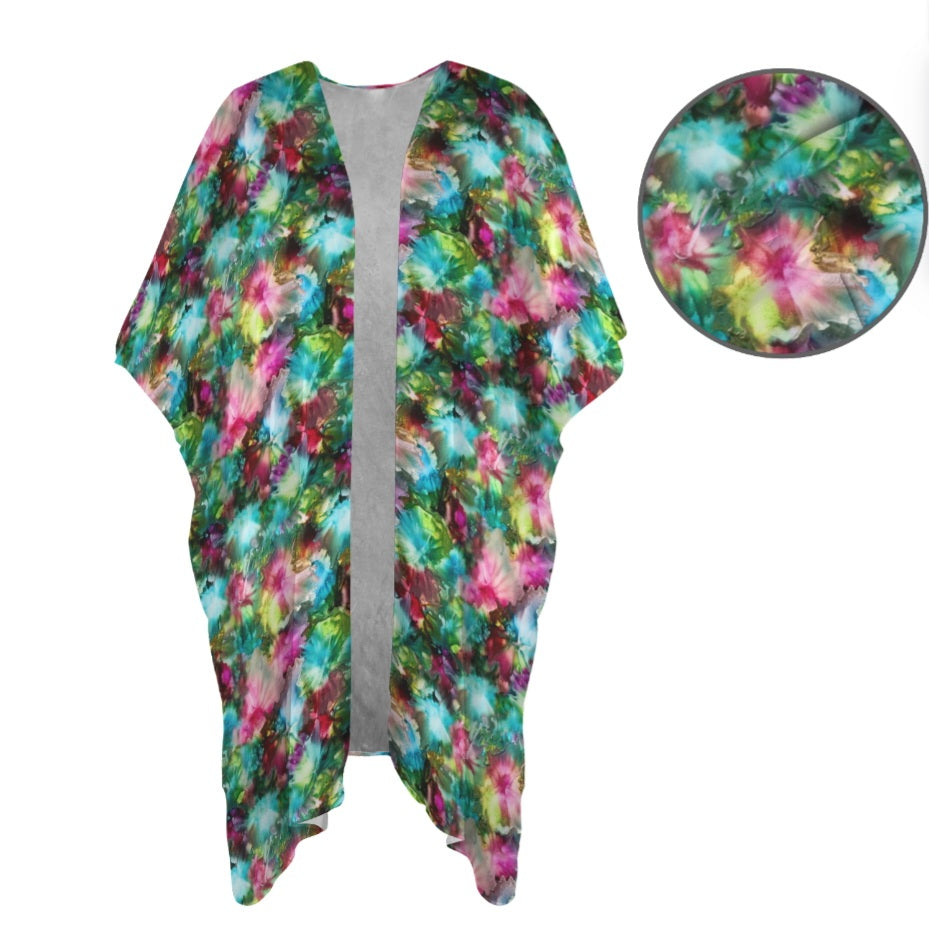 Tropical Bloom Kimono | Women's Lightweight Boho Cover-Up