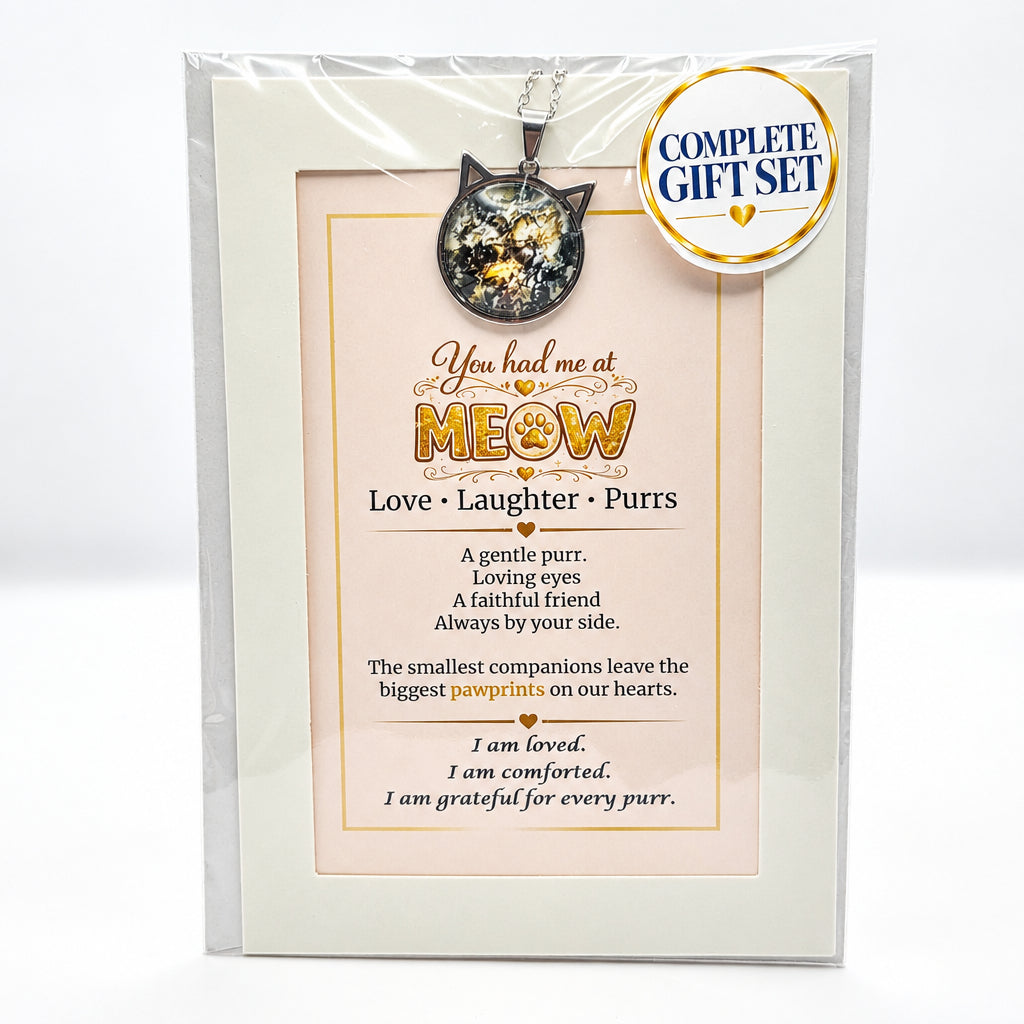 You Had Me At Meow Cat Pendant Gift Set
