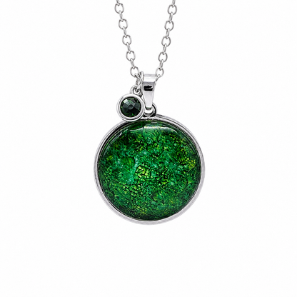May Birthstone Necklace Gift Set | Emerald Pendant with Keepsake Card | Handmade Birthday Gift for Her