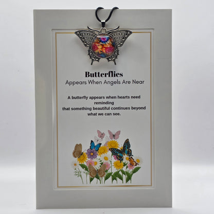 Butterfly Memorial Pendant – Sympathy Gift with Keepsake Card