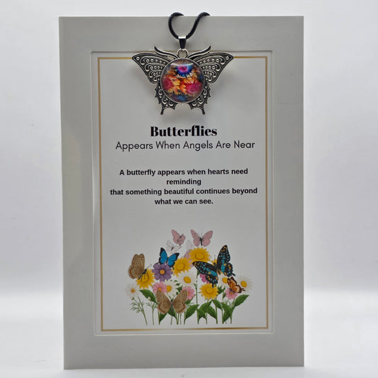 Butterfly Memorial Pendant – Sympathy Gift with Keepsake Card