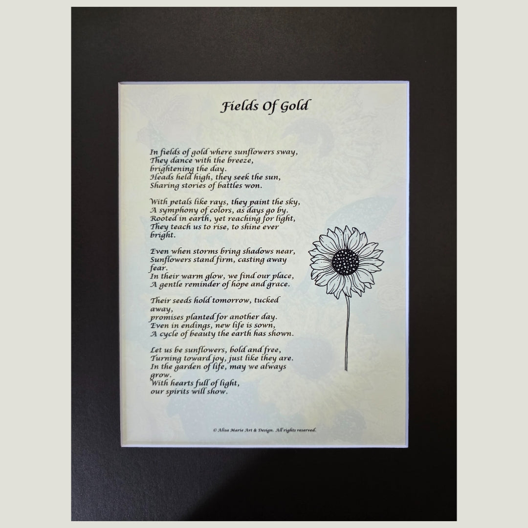 Fields of Gold - 11x14 Matted Poem