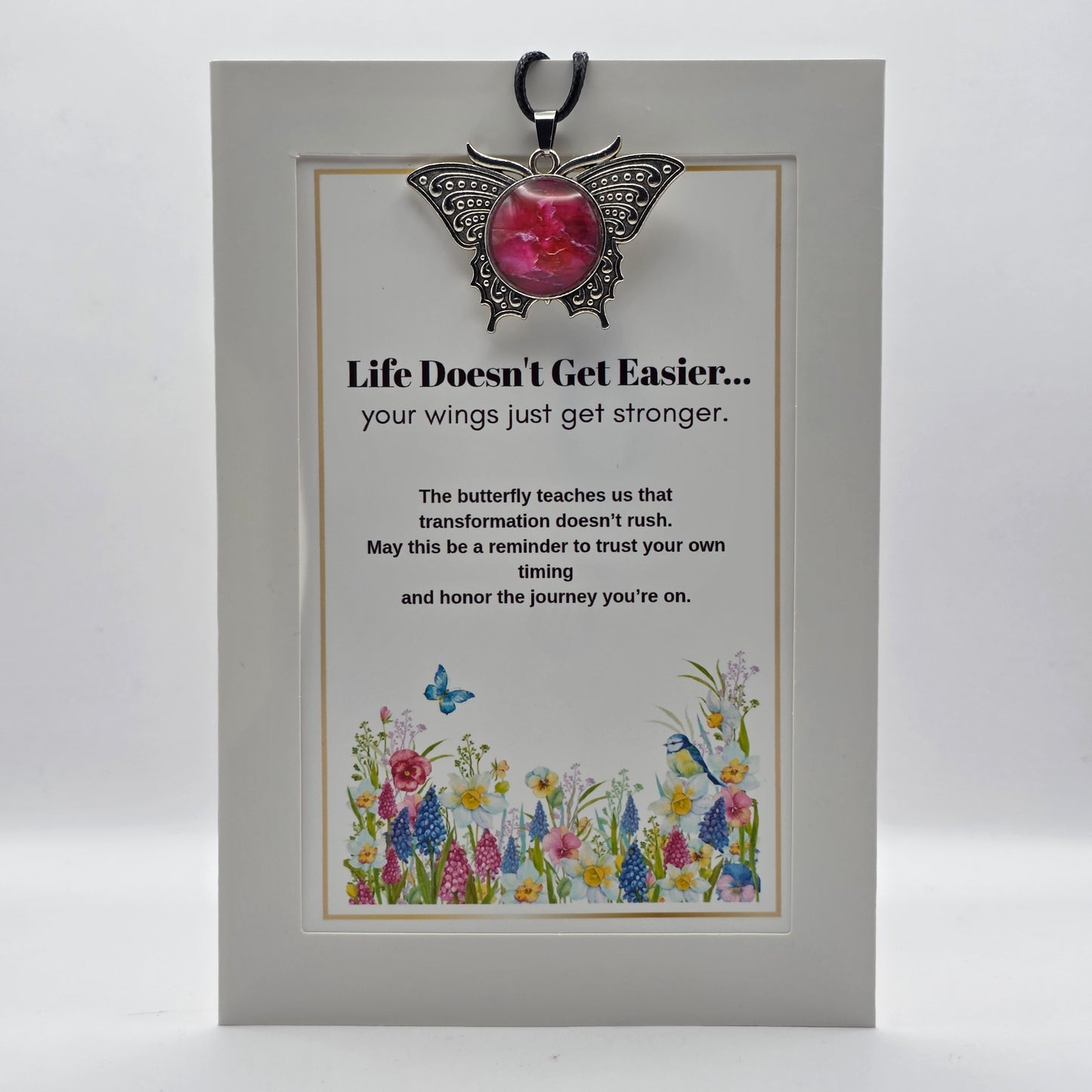 Butterfly Keepsake Pendant Card – Strength, Trust & Encouragement Gift