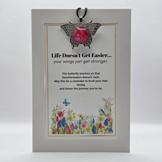Butterfly Keepsake Pendant Card – Strength, Trust & Encouragement Gift