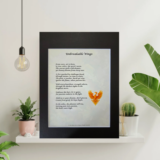 Unbreakable Wings - 11x14 Matted Poem