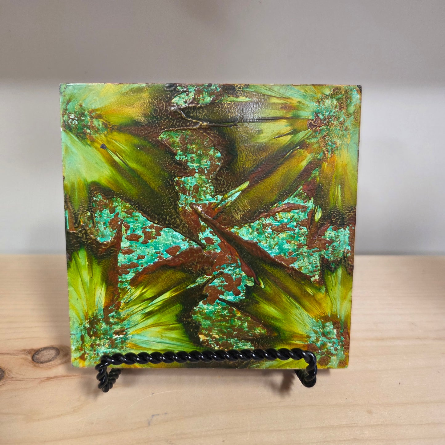 Spirit of the Woods – Encaustic on Cradled Wood | 5x5" | Original Art