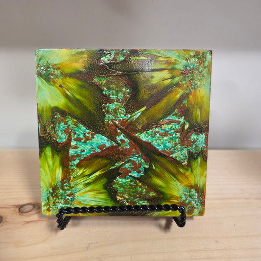 Spirit of the Woods – Encaustic on Cradled Wood | 5x5" | Original Art