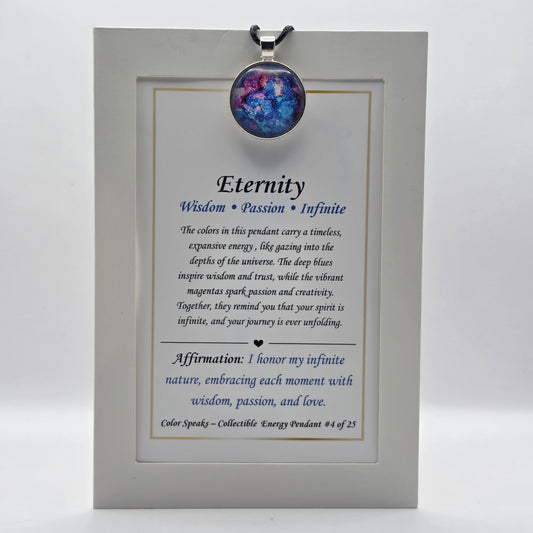 Eternity Pendant Card – Wisdom • Passion • Infinite