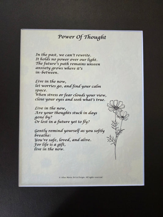 Power of Thought - 11x14 Matted Poem