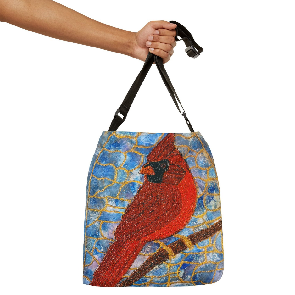 Always Beside You Cardinal- Original Art Crossbody Tote