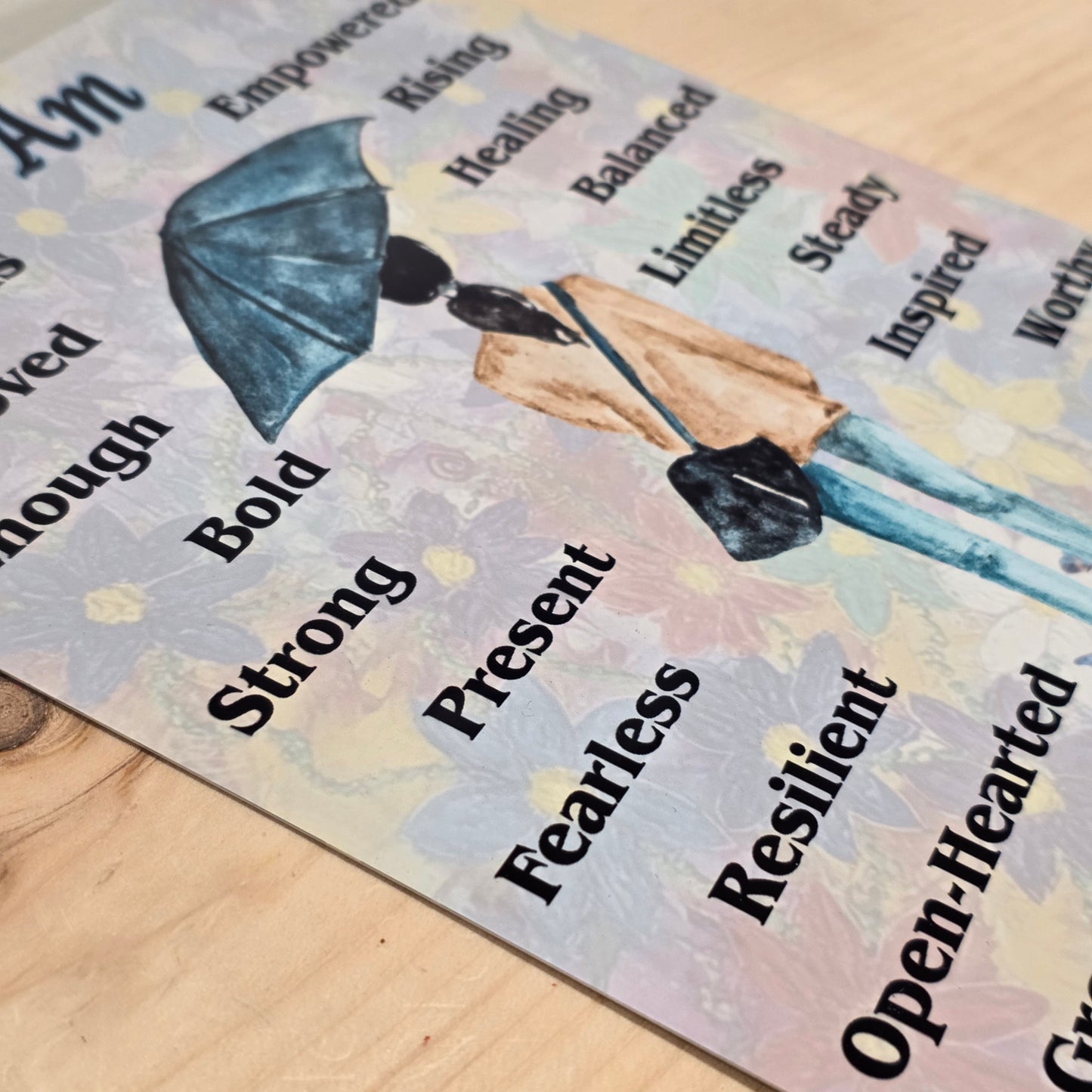 Inspirational Aluminum Wall Art – 8×10 Healing Affirmation Print