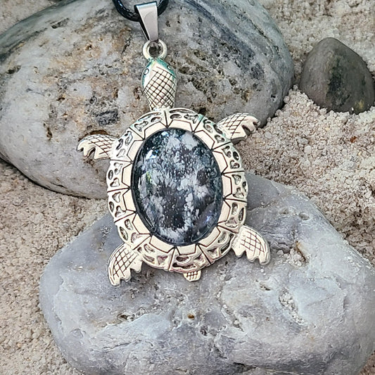 Handmade Glass Art Turtle Necklace