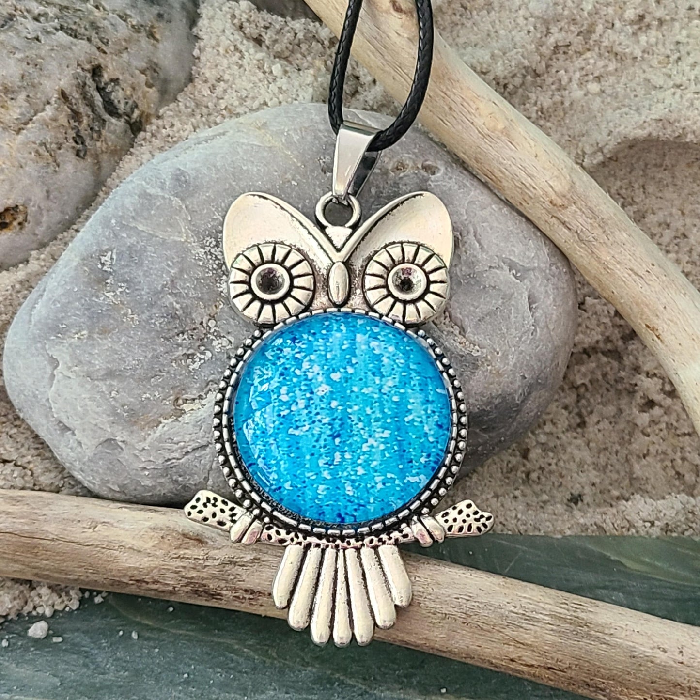 Handmade Art Glass Owl Necklace